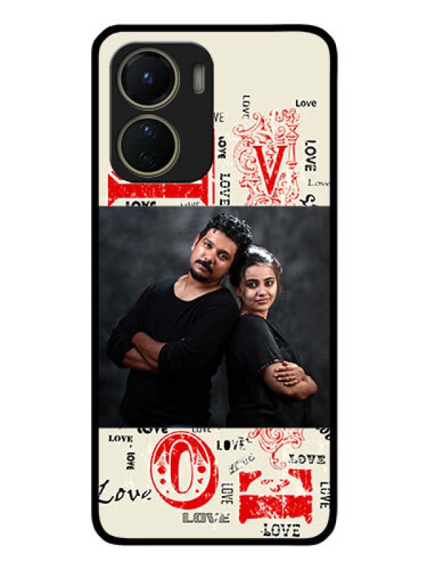 Custom Vivo T2x 5G Photo Printing on Glass Case - Trendy Love Design Case