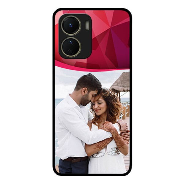 Vivo T2x 5G Custom Glass Mobile Case - Red Abstract Design