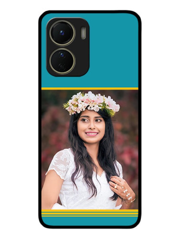 Custom Vivo T2x 5G Custom Glass Phone Case - Yellow & Blue Design