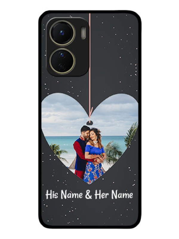 Custom Vivo T2x 5G Custom Glass Phone Case - Hanging Heart Design