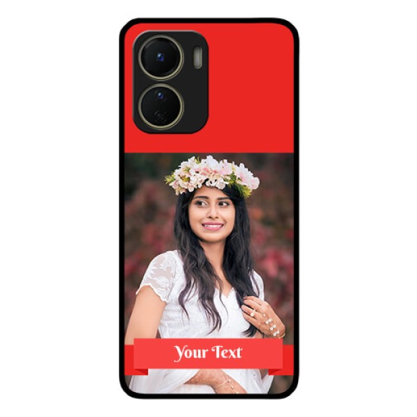 Vivo T2x 5G Custom Glass Phone Case - Simple Red Color Design Vivo T2x 5G Custom Glass Phone Case - Simple Red Color Design