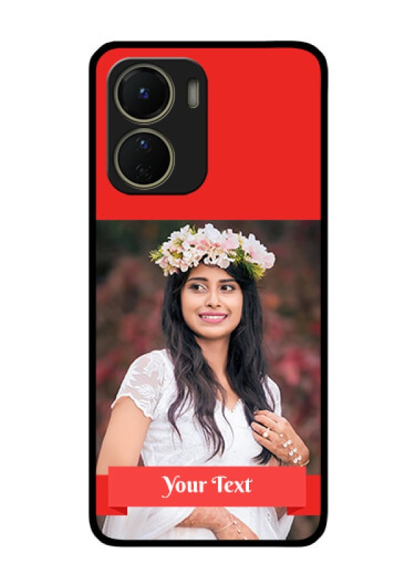 Vivo T2x 5G Custom Glass Phone Case - Simple Red Color Design