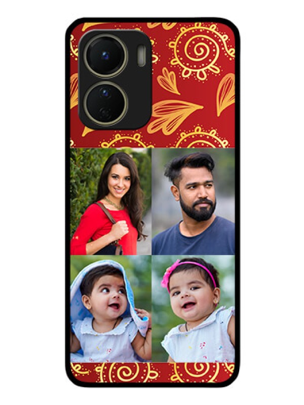 Custom Vivo T2x 5G Photo Printing on Glass Case - 4 Image Traditional Design
