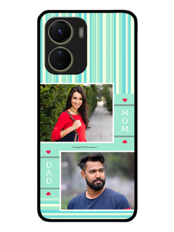 Custom Vivo T2x 5G Custom Glass Phone Case - Mom & Dad Pic Design
