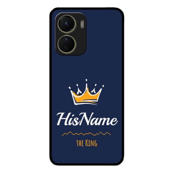 Vivo T2x 5G Glass Phone Case King with Name