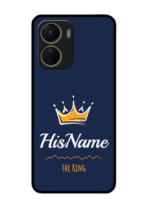 Vivo T2x 5G Glass Phone Case King with Name