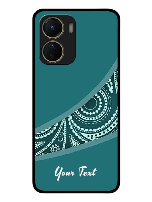 Custom Vivo T2X 5G Photo Printing on Glass Case - semi visible floral Design