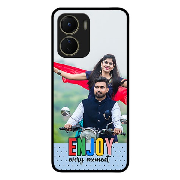 Vivo T2X 5G Photo Printing on Glass Case - Enjoy Every Moment Design Vivo T2X 5G Photo Printing on Glass Case - Enjoy Every Moment Design