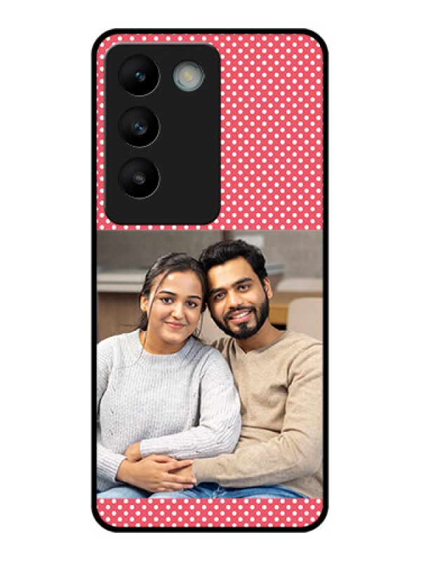 Custom Vivo T3 5G Custom Glass Phone CaseWhite Dotted Design