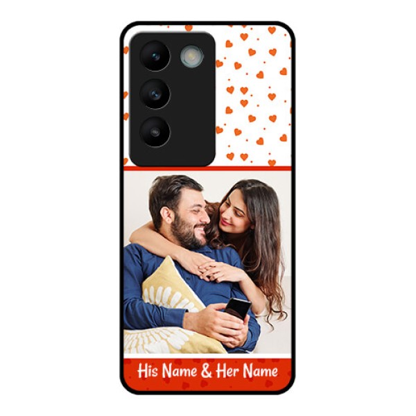 Vivo T3 5G Custom Glass Phone CaseOrange Love Symbol Design Vivo T3 5G Custom Glass Phone CaseOrange Love Symbol Design
