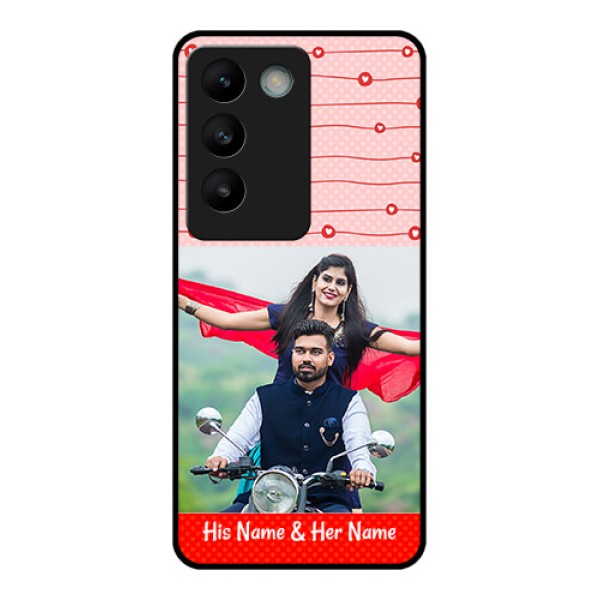 Vivo T3 5G Custom Glass Phone CaseRed Pattern Case Design