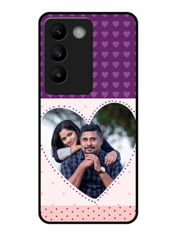 Custom Vivo T3 5G Custom Glass Phone CaseViolet Love Dots Design
