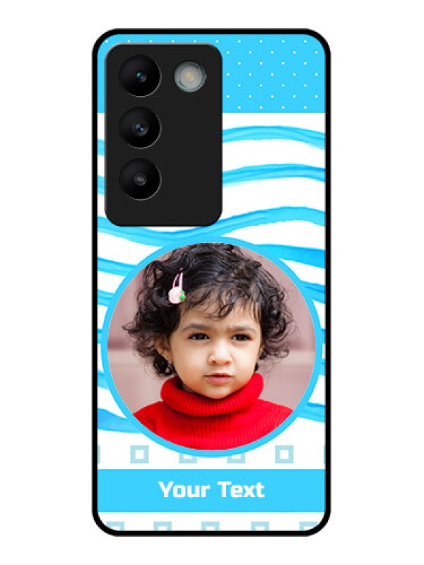 Custom Vivo T3 5G Custom Glass Phone CaseSimple Blue Case Design