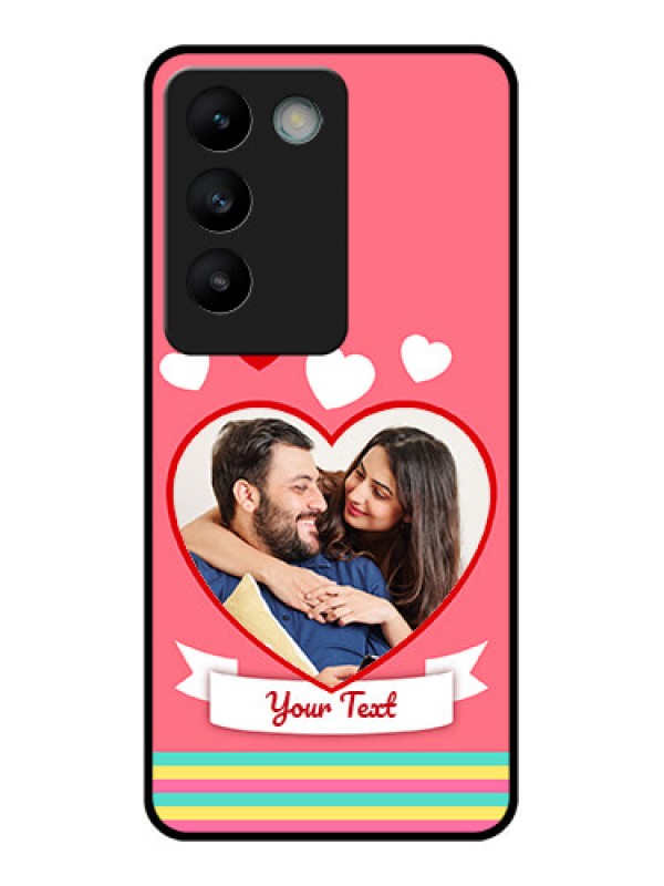Custom Vivo T3 5G Custom Glass Phone CaseLove Shapes Doodle Design
