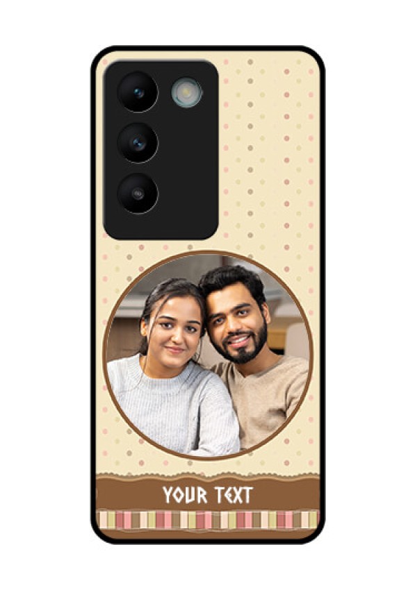Vivo T3 5G Custom Glass Phone CaseBrown Dotted Mobile Case Design
