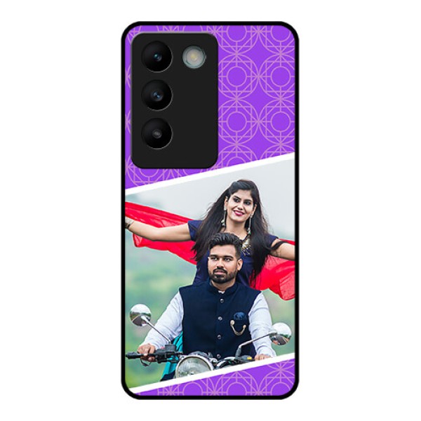 Vivo T3 5G Custom Glass Phone CaseViolet Color Pattern Design Vivo T3 5G Custom Glass Phone CaseViolet Color Pattern Design