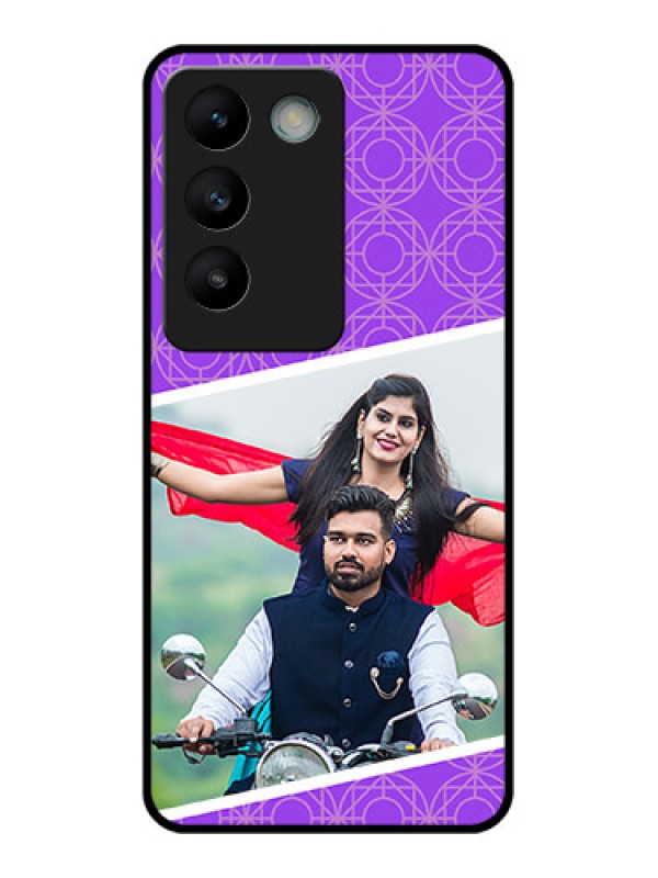 Custom Vivo T3 5G Custom Glass Phone CaseViolet Color Pattern Design
