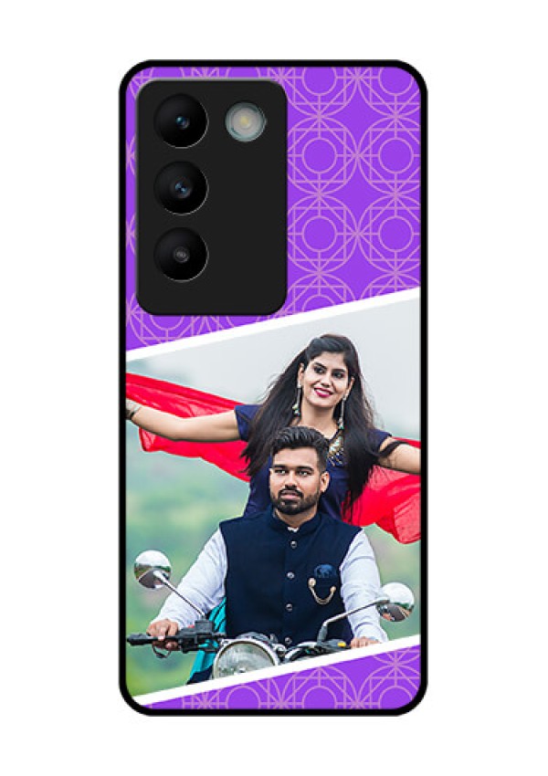 Vivo T3 5G Custom Glass Phone CaseViolet Color Pattern Design