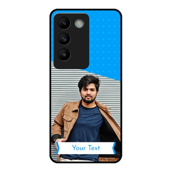Vivo T3 5G Custom Glass Phone CaseSimple Blue Color Design Vivo T3 5G Custom Glass Phone CaseSimple Blue Color Design