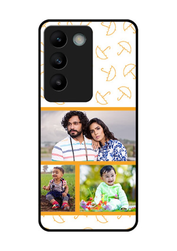 Vivo T3 5G Custom Glass Phone CaseYellow Pattern Design