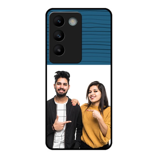 Vivo T3 5G Custom Glass Phone CaseBlue Pattern Cover Design Vivo T3 5G Custom Glass Phone CaseBlue Pattern Cover Design