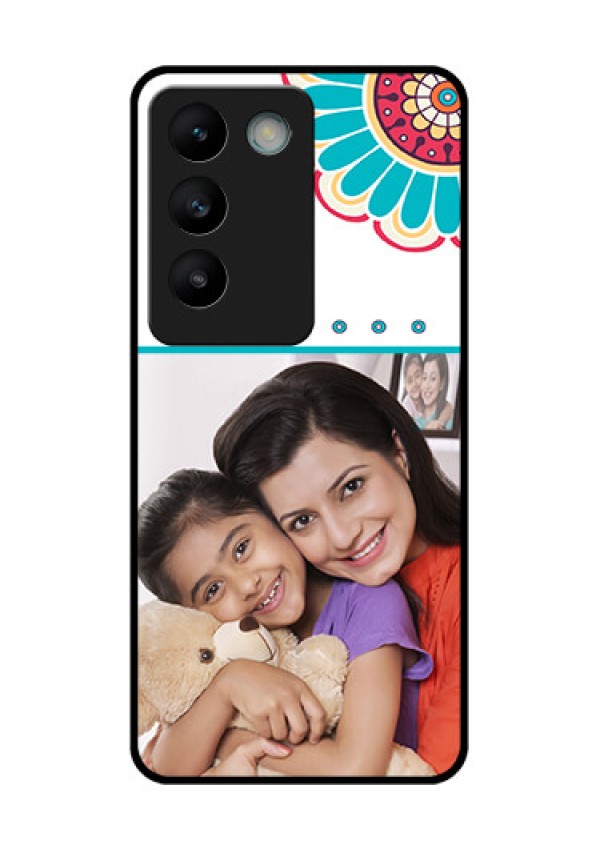 Vivo T3 5G Custom Glass Phone CaseFlower Design