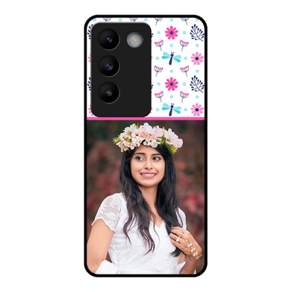 Vivo T3 5G Custom Glass Phone CaseColorful Flower Design Vivo T3 5G Custom Glass Phone CaseColorful Flower Design