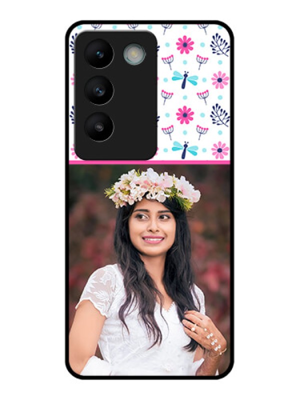 Custom Vivo T3 5G Custom Glass Phone CaseColorful Flower Design