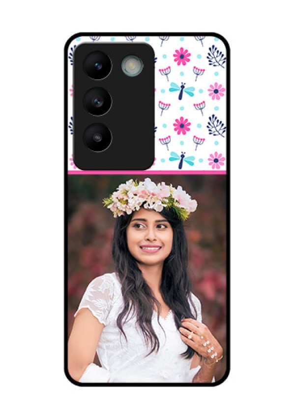 Vivo T3 5G Custom Glass Phone CaseColorful Flower Design