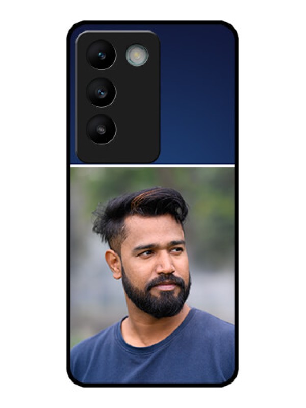 Custom Vivo T3 5G Custom Glass Phone CaseSimple Royal Blue Design
