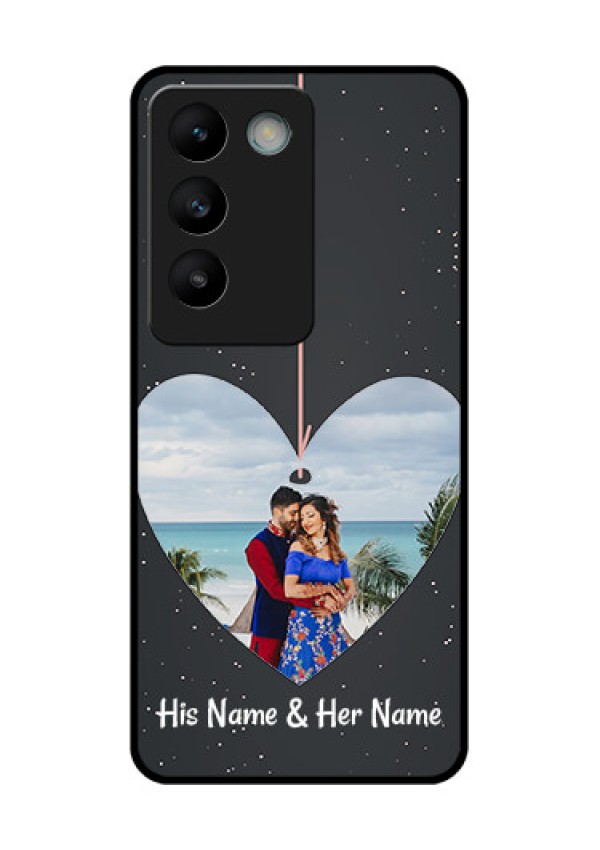 Vivo T3 5G Custom Glass Phone CaseHanging Heart Design