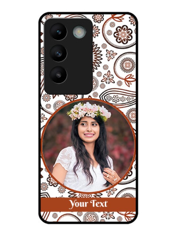 Custom Vivo T3 5G Custom Glass Phone CaseAbstract Flower Design