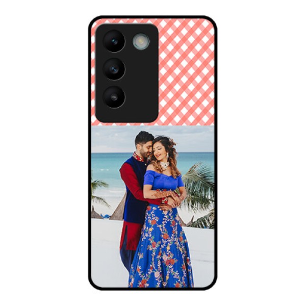 Vivo T3 5G Custom Glass Phone CasePink Pattern Design