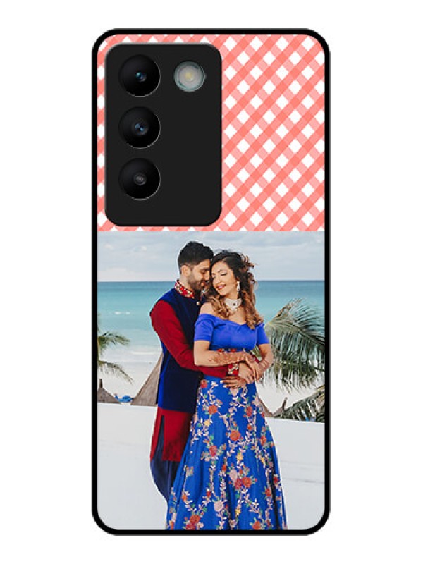 Custom Vivo T3 5G Custom Glass Phone CasePink Pattern Design