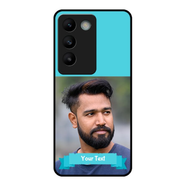 Vivo T3 5G Custom Glass Phone CaseBlue Color Design Vivo T3 5G Custom Glass Phone CaseBlue Color Design