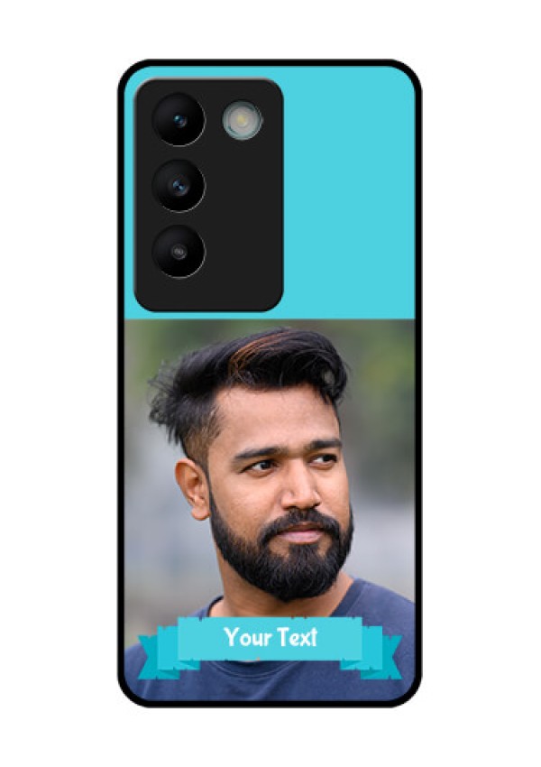 Vivo T3 5G Custom Glass Phone CaseBlue Color Design