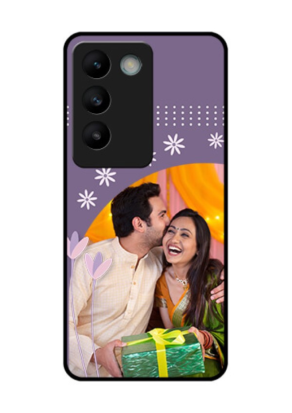 Vivo T3 5G Custom Glass Phone CaseLavender Flowers Design