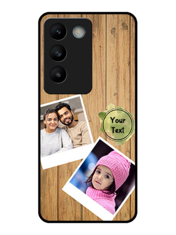 Custom Vivo T3 5G Custom Glass Phone CaseWooden Texture Design
