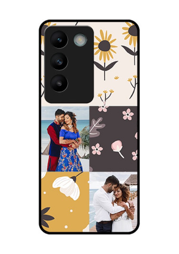 Vivo T3 5G Custom Glass Phone Case3 Images With Floral Design