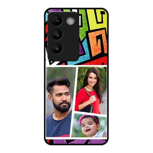 Vivo T3 5G Custom Glass Phone CaseGraffiti Pattern Design