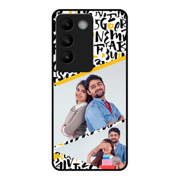 Vivo T3 5G Custom Glass Phone CaseLetters Pattern Design Vivo T3 5G Custom Glass Phone CaseLetters Pattern Design