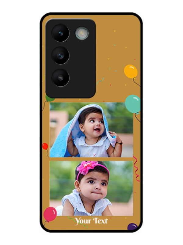 Custom Vivo T3 5G Custom Glass Phone CaseImage Holder With Birthday Celebrations Design