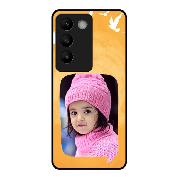 Vivo T3 5G Custom Glass Phone CaseWater Color Design With Bird Icons Vivo T3 5G Custom Glass Phone CaseWater Color Design With Bird Icons
