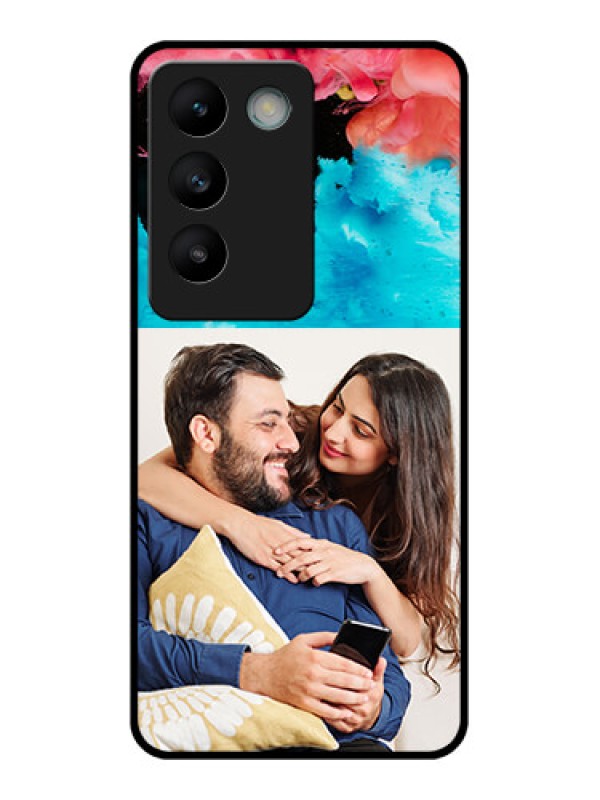 Custom Vivo T3 5G Custom Glass Phone CaseQuote With Acrylic Painting Design