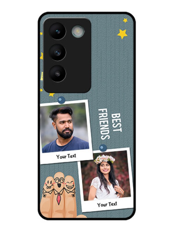 Custom Vivo T3 5G Custom Glass Phone CaseSticky Frames And Friendship Design
