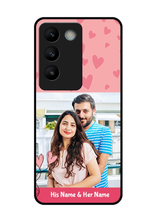 Vivo T3 5G Custom Glass Phone CaseLove Design Peach Color