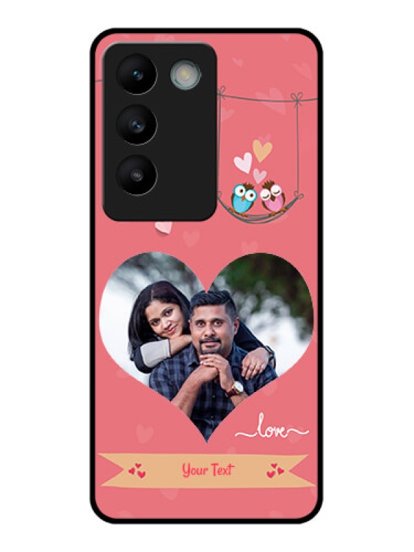 Custom Vivo T3 5G Custom Glass Phone CasePeach Color Love Design