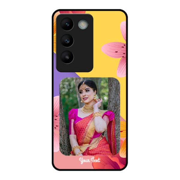 Vivo T3 5G Custom Glass Phone Case3 Image With Vintage Floral Design