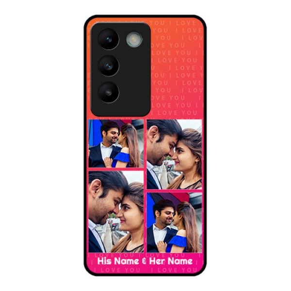 Vivo T3 5G Custom Glass Phone CaseI Love You Pink Design Vivo T3 5G Custom Glass Phone CaseI Love You Pink Design
