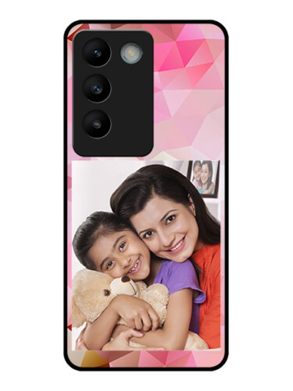 Custom Vivo T3 5G Custom Glass Phone CaseAbstract Triangle Design